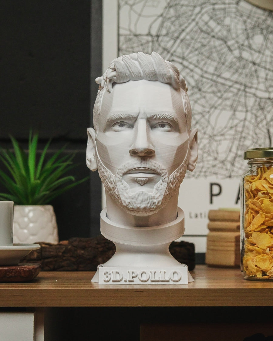 Busto de colección impreso en 3D en una estantería — regalos originales para hombres